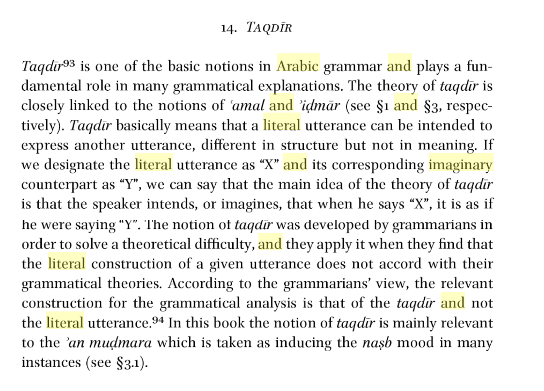 An excerpt taken from 'The Subjunctive Mood in Arabic Grammatical Thought' , By Arik Sadan, which I got submersed within in along my travels researching Arabic.. what a language huh!!