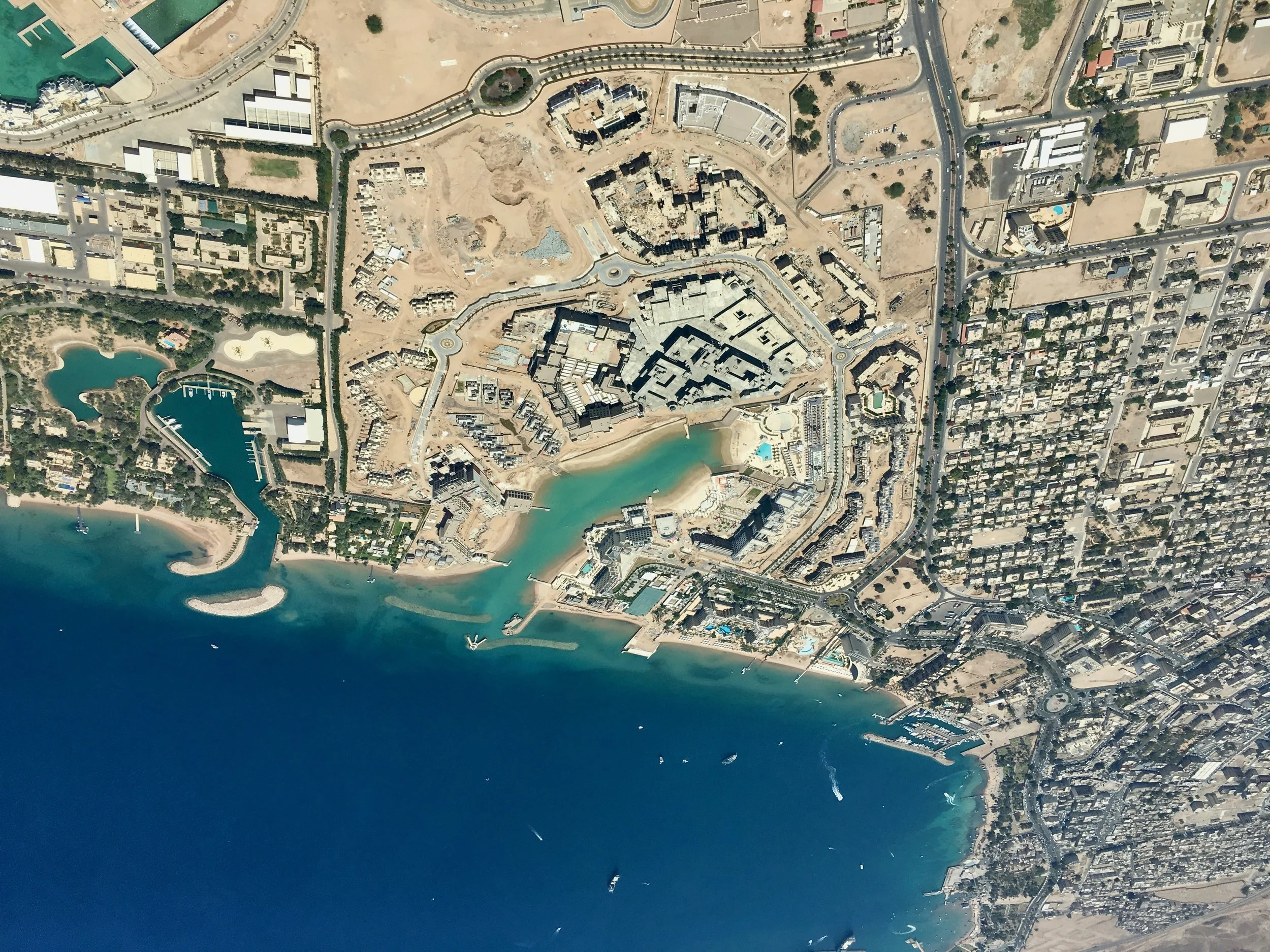 Aquaba inverted from the Hawker Hunter Fighter Jet, Jordan