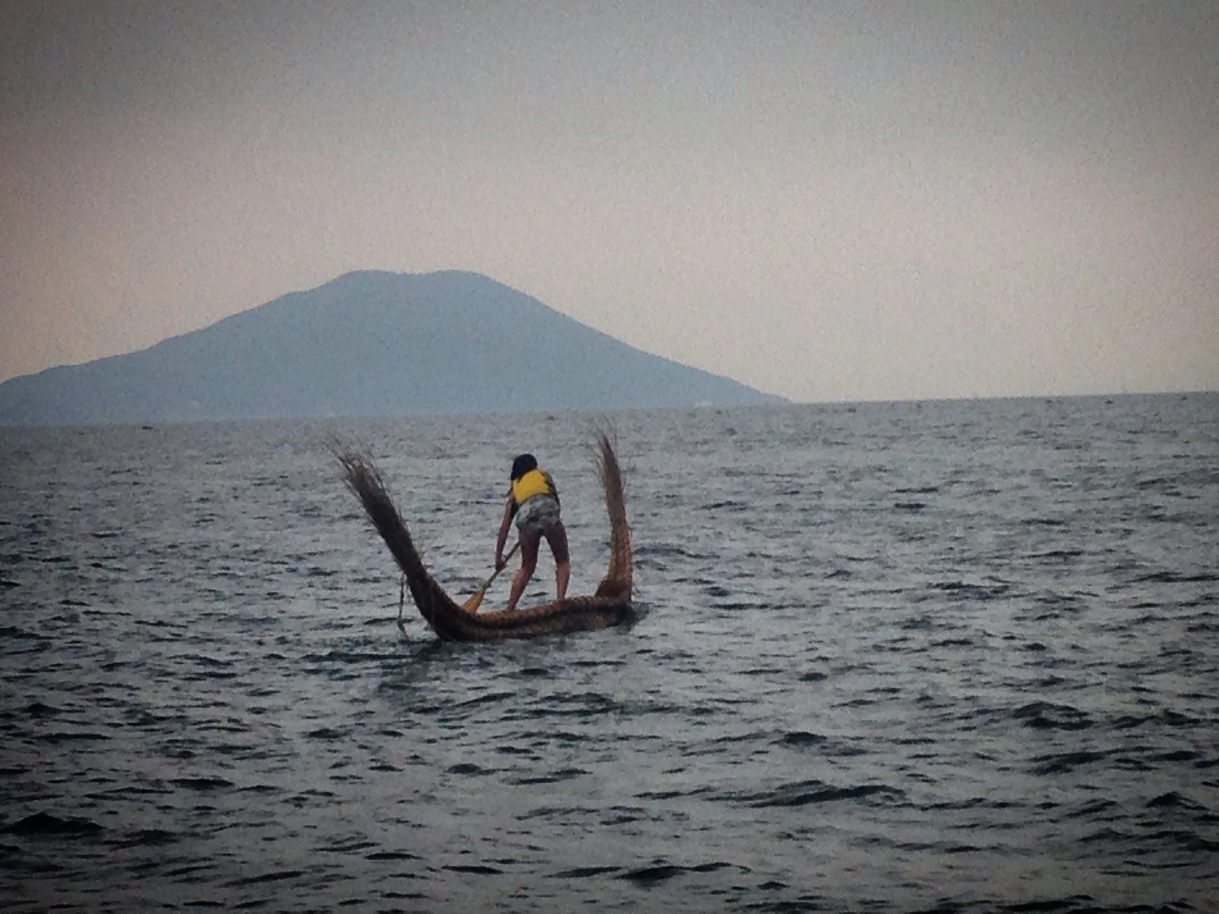 Paddling out into the Seto Inland Sea on a traditional Japanese wasen