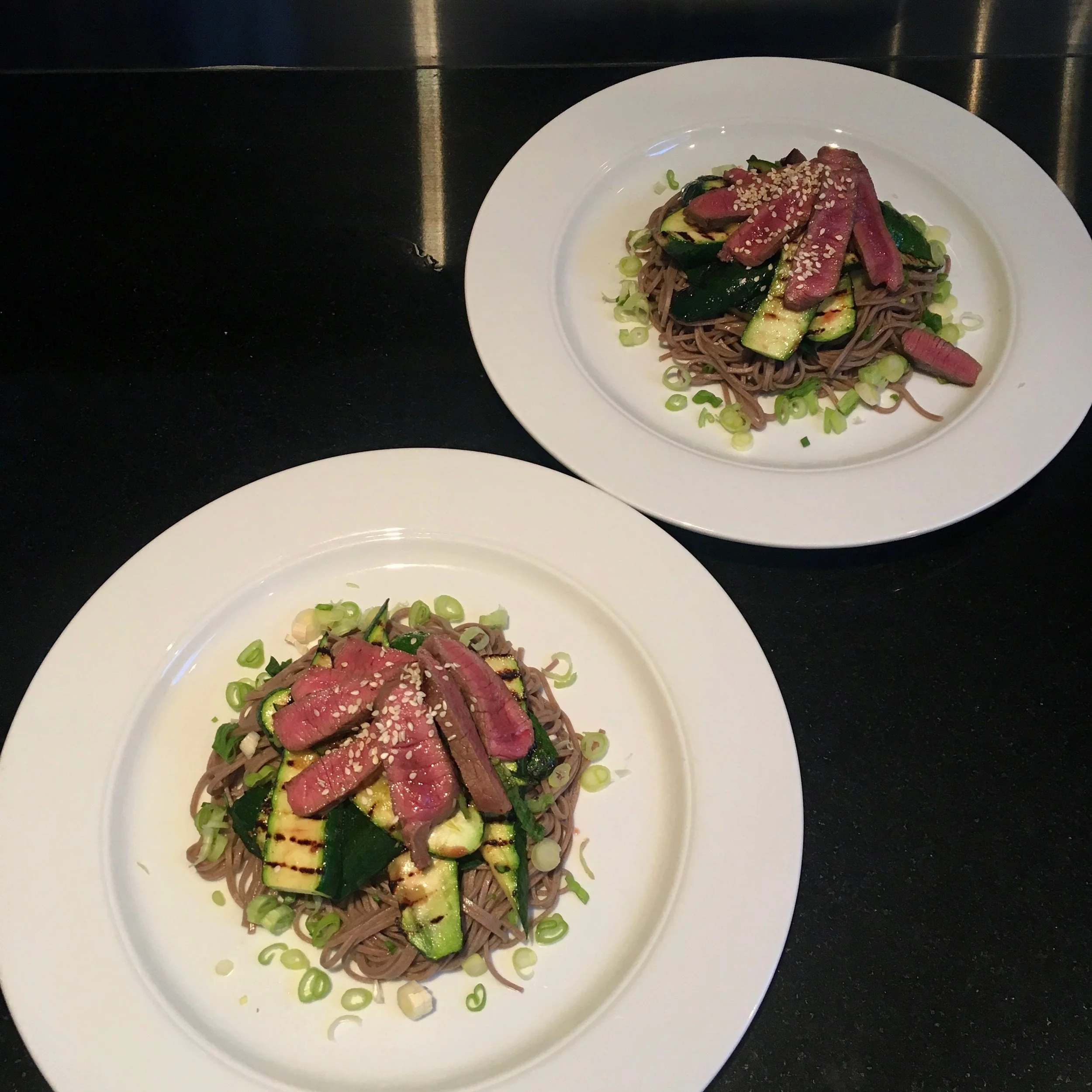 NZ Venison w/ Lime Zucchini & Soba