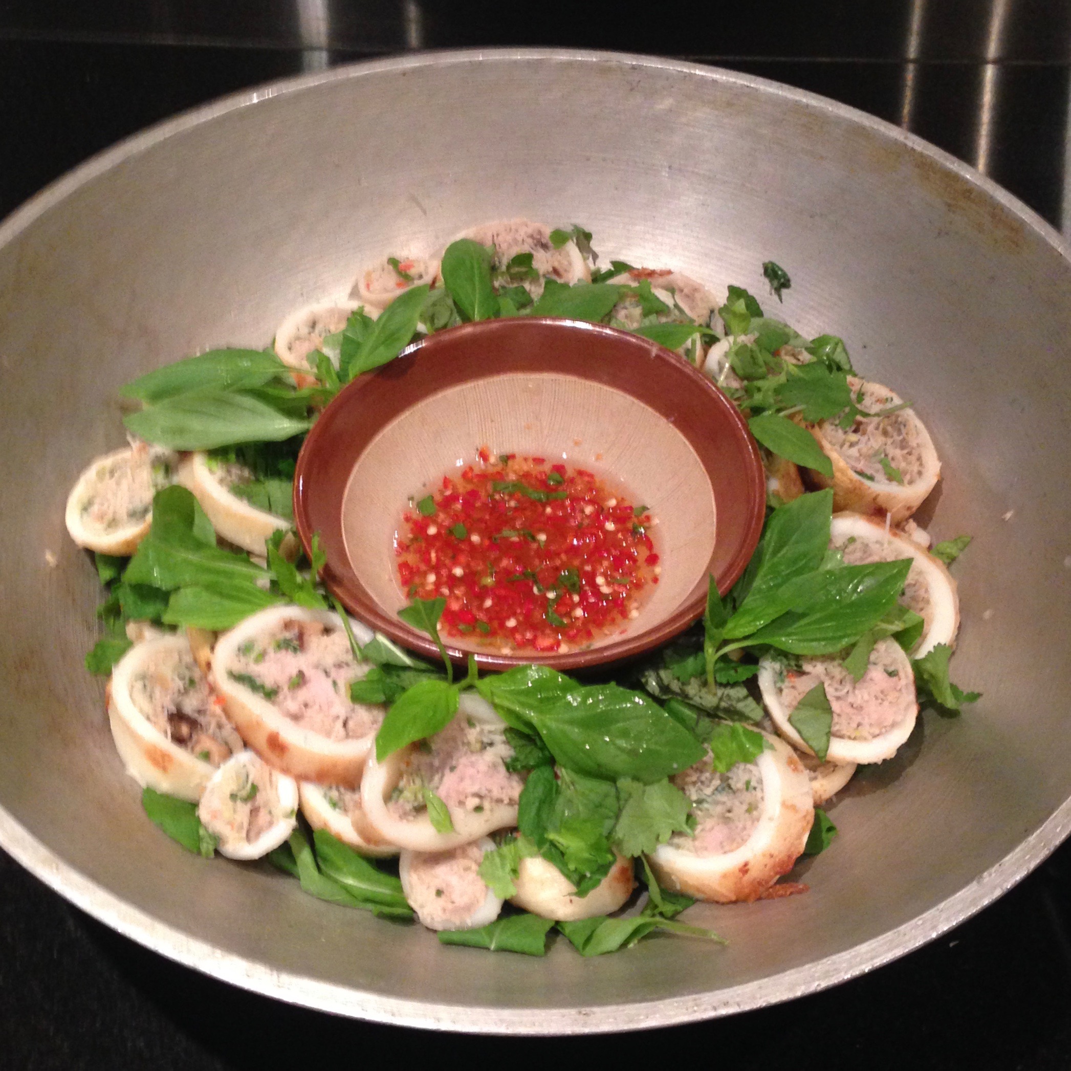 Stuffed Squid w/ Pork & Lemongrass