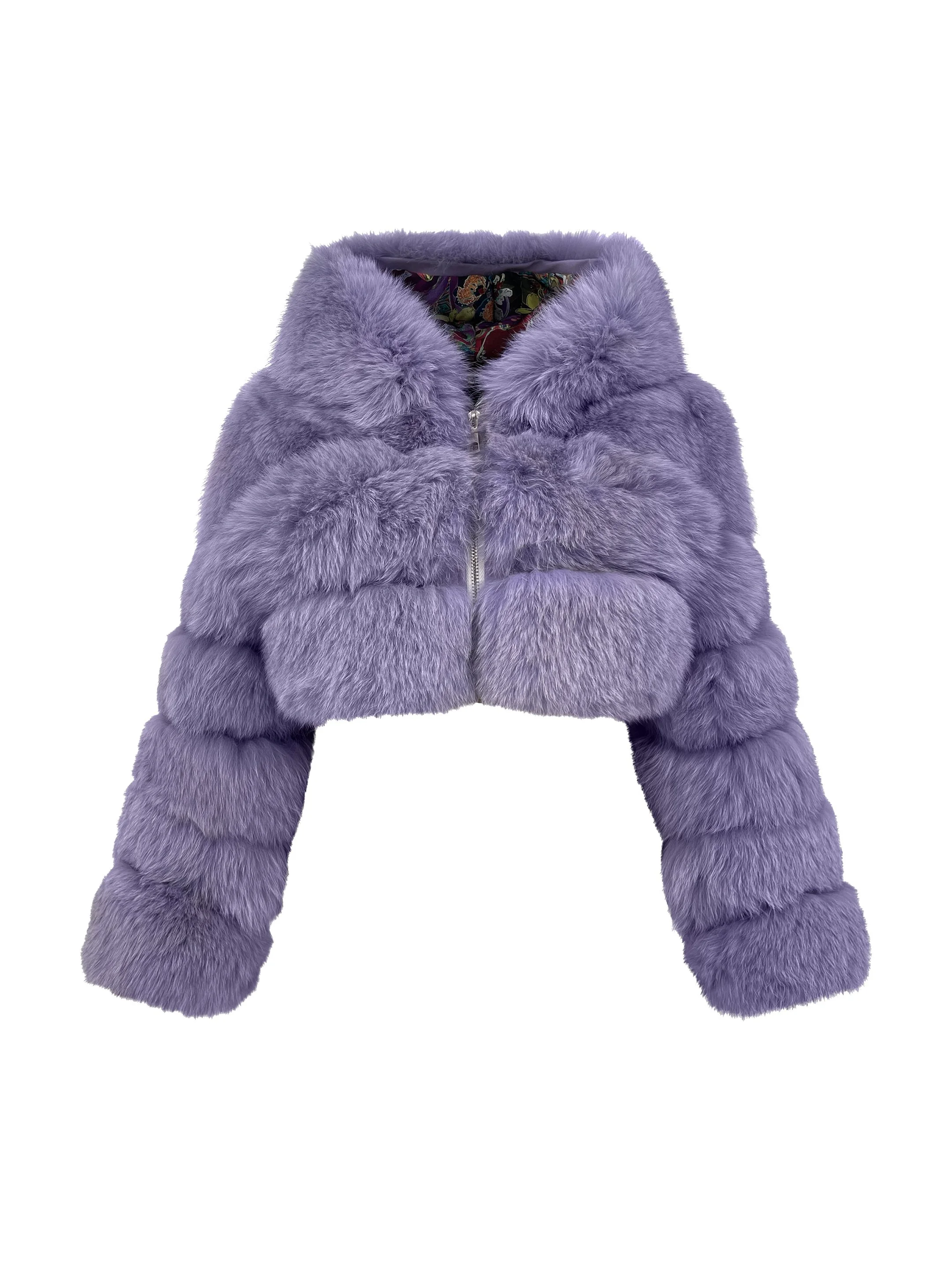 Furry by Moena Moxham - Cropped Fur Jacket Lilac