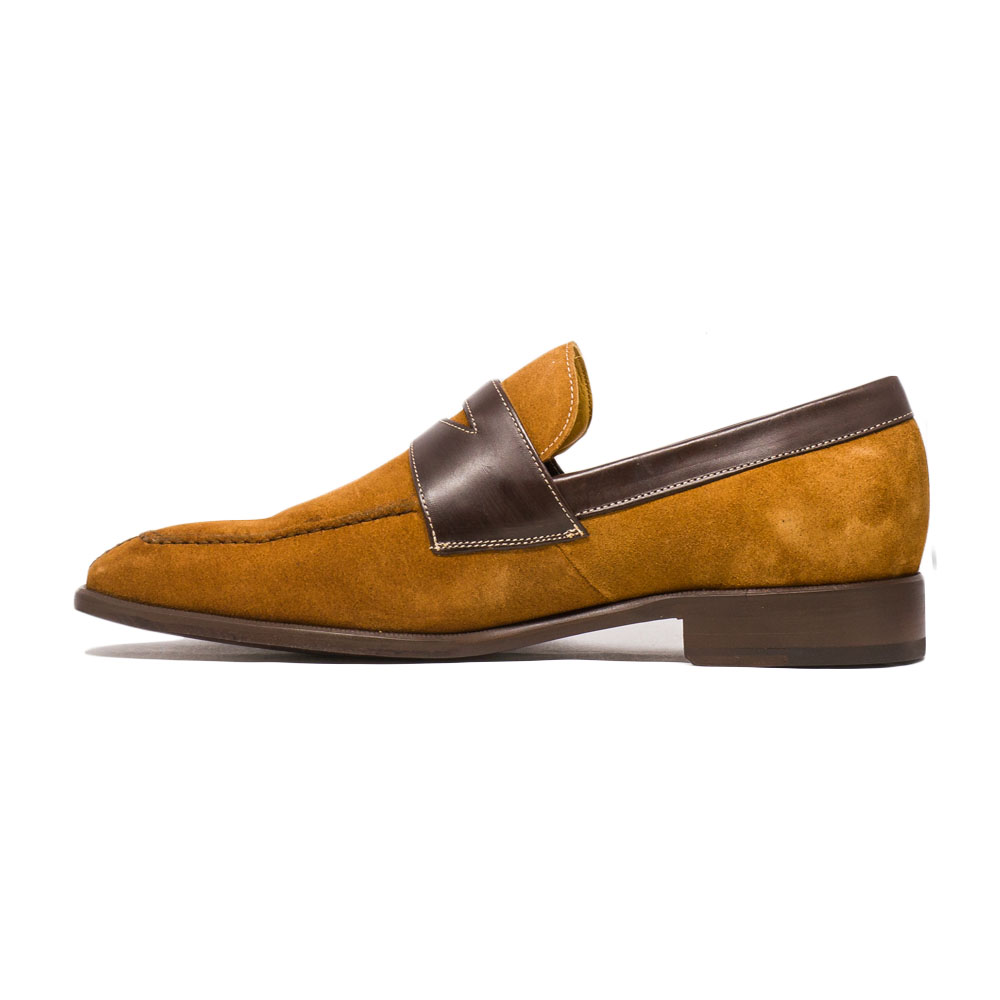 The 9515 Double Tone Suede & Calfskin Penny Loafer — J.L. Rocha Collections