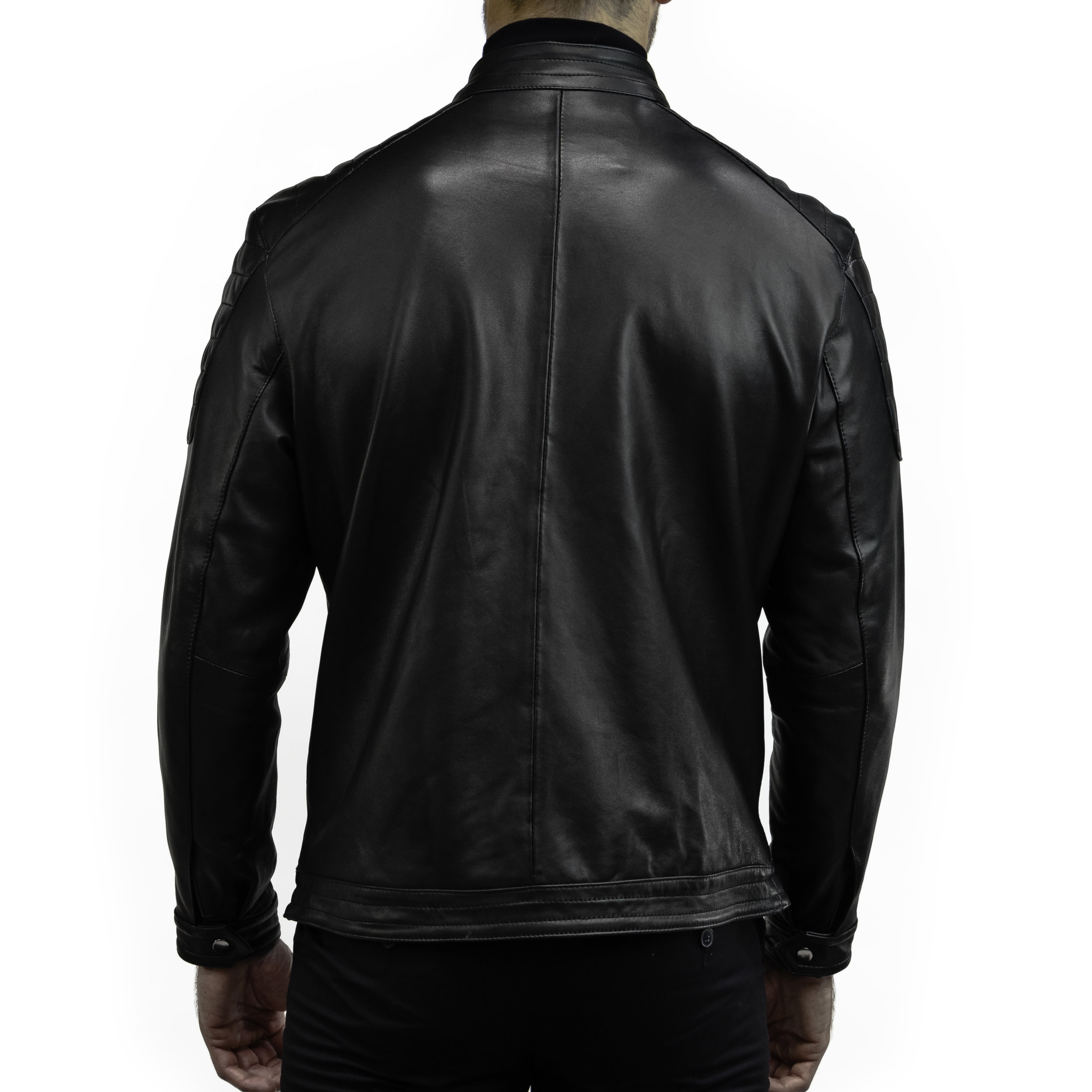 The Rufino Lambskin Leather Jacket in Black — J.L. Rocha Collections