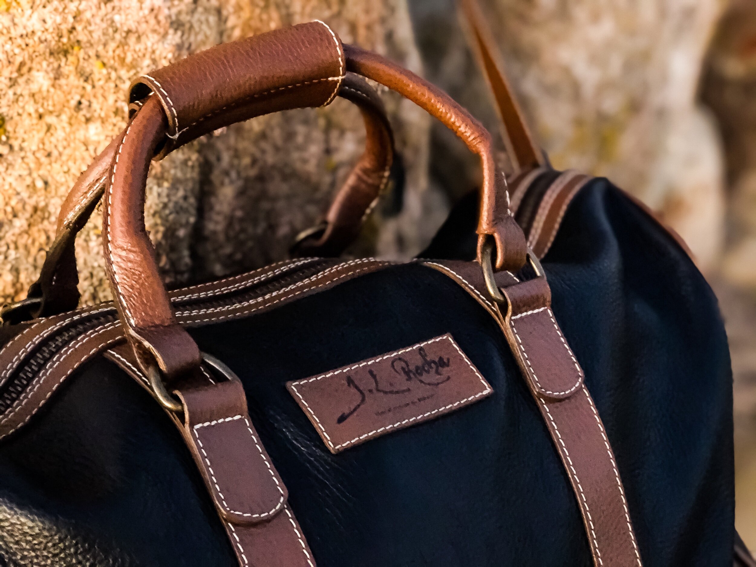 Oslo Travel Leather Duffle bag Weekender bag Natural TL141913