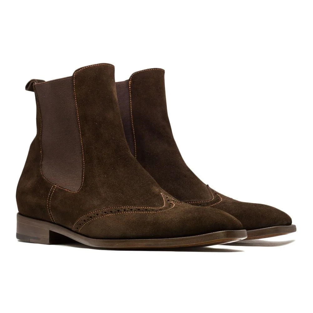Chelsea Boots Suede Wingtip Boots The 506 Brown Suede Chelsea Boot