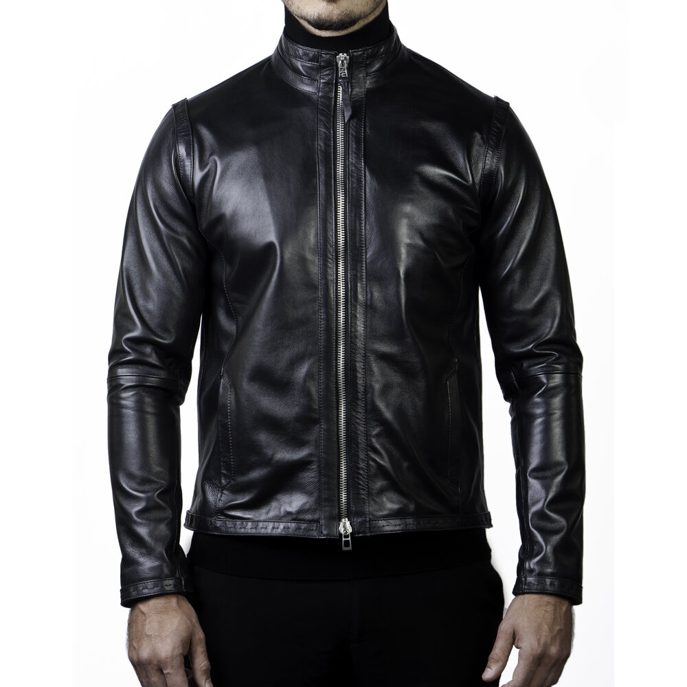 pump tread Ace The Hidalgo Leather Harrington Jacket in Black — J.L. Rocha Collections