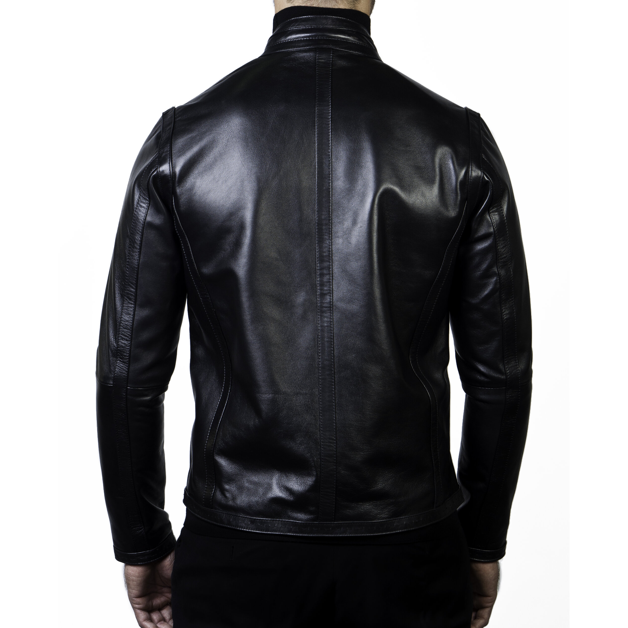 The Hidalgo Leather Harrington Jacket in Black — J.L. Rocha Collections