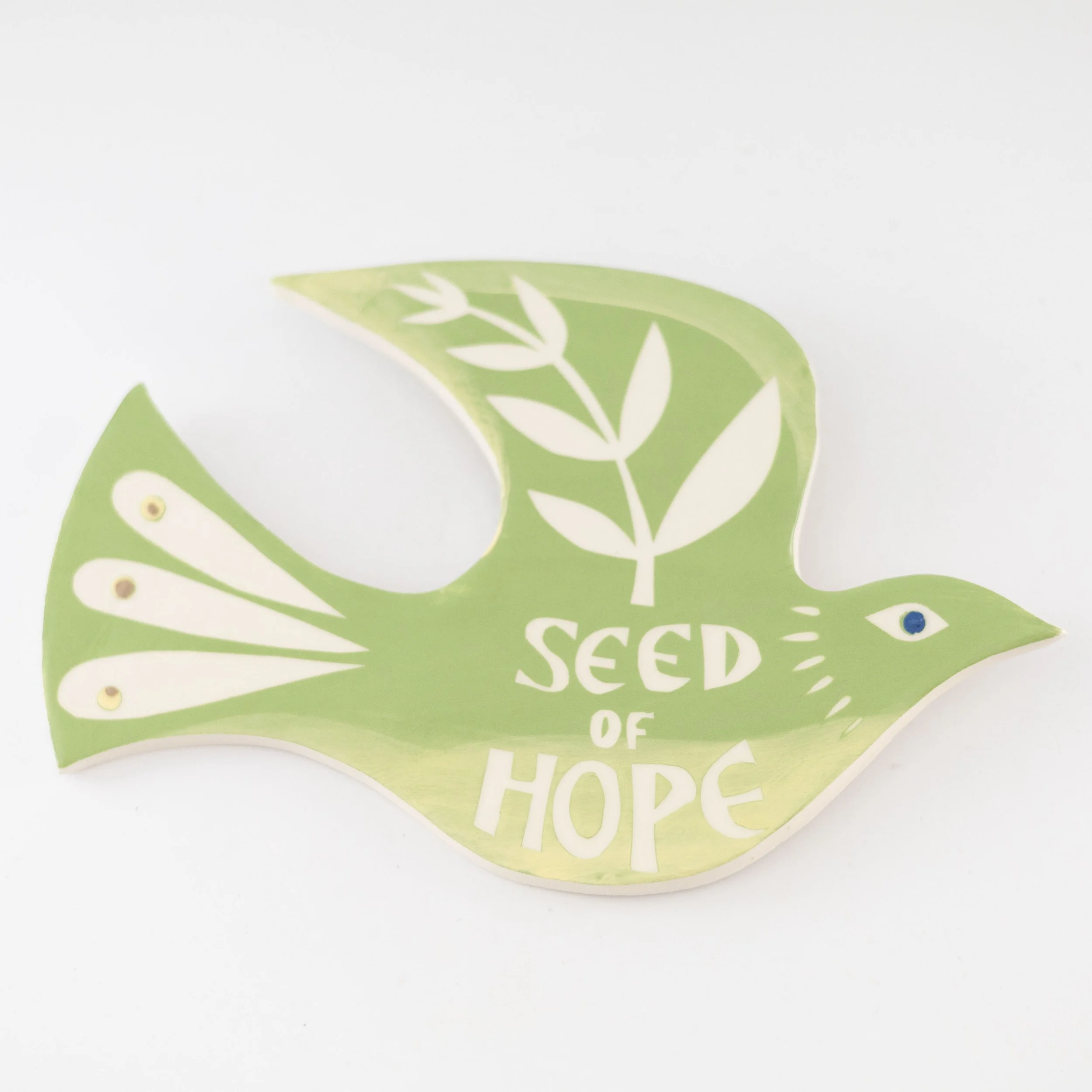 Seed of Hope Bird Wall Plaque - Green by Alice Gare