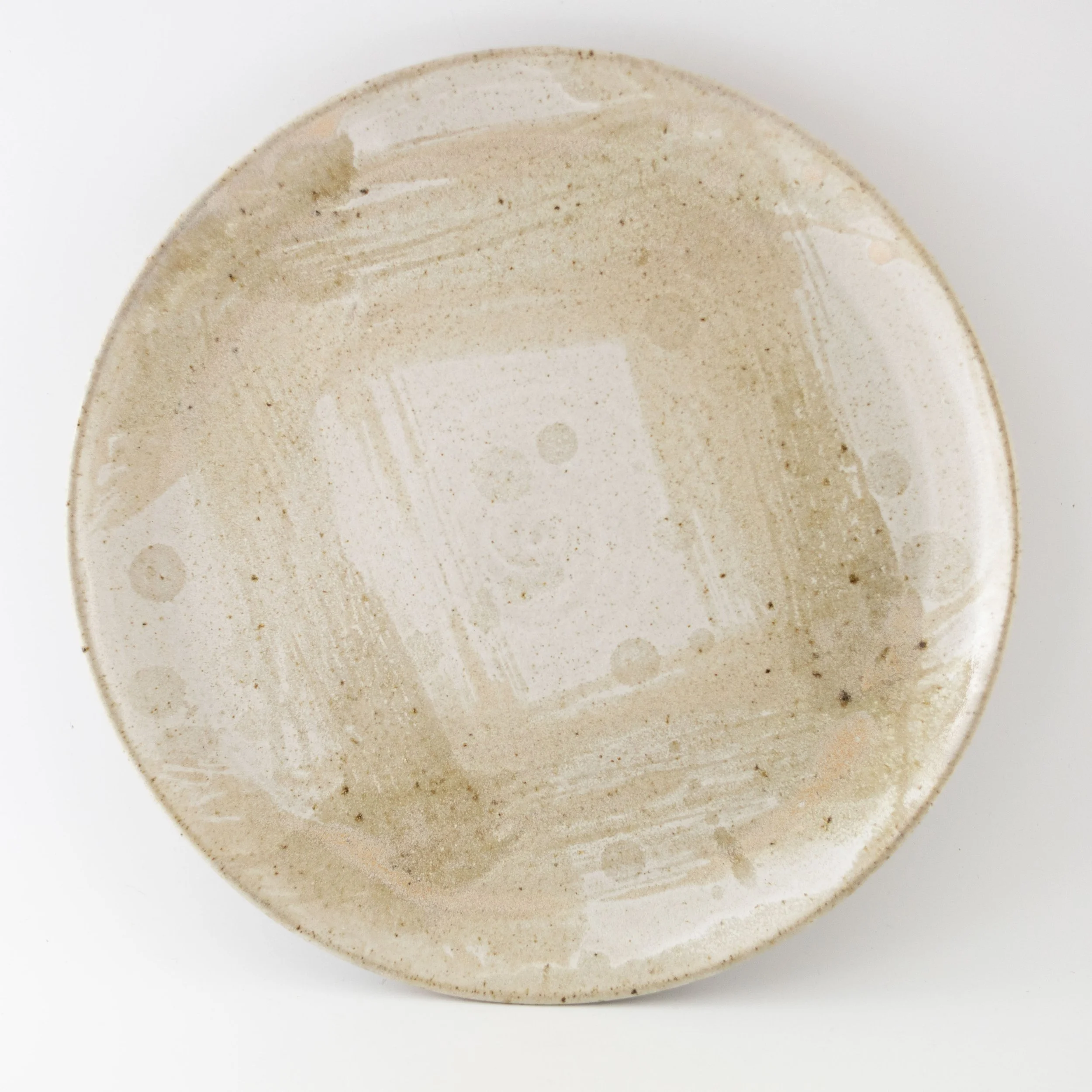 Large Plate with Brushed Wood Ash Square by Rachel Gray