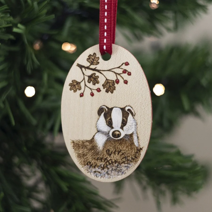 Oval Badger Decoration by Patricia Sheath