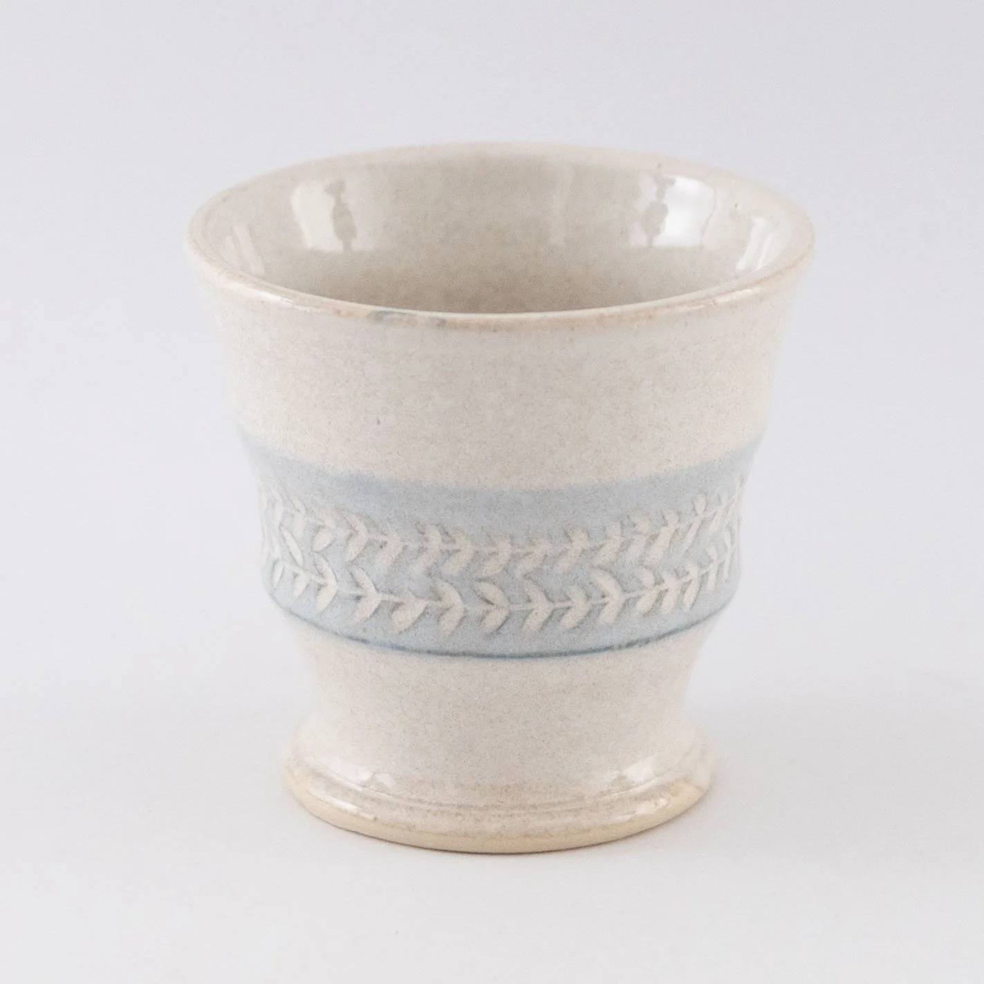 Blue and Cream Wavy Beaker 1 by Rachel Austin