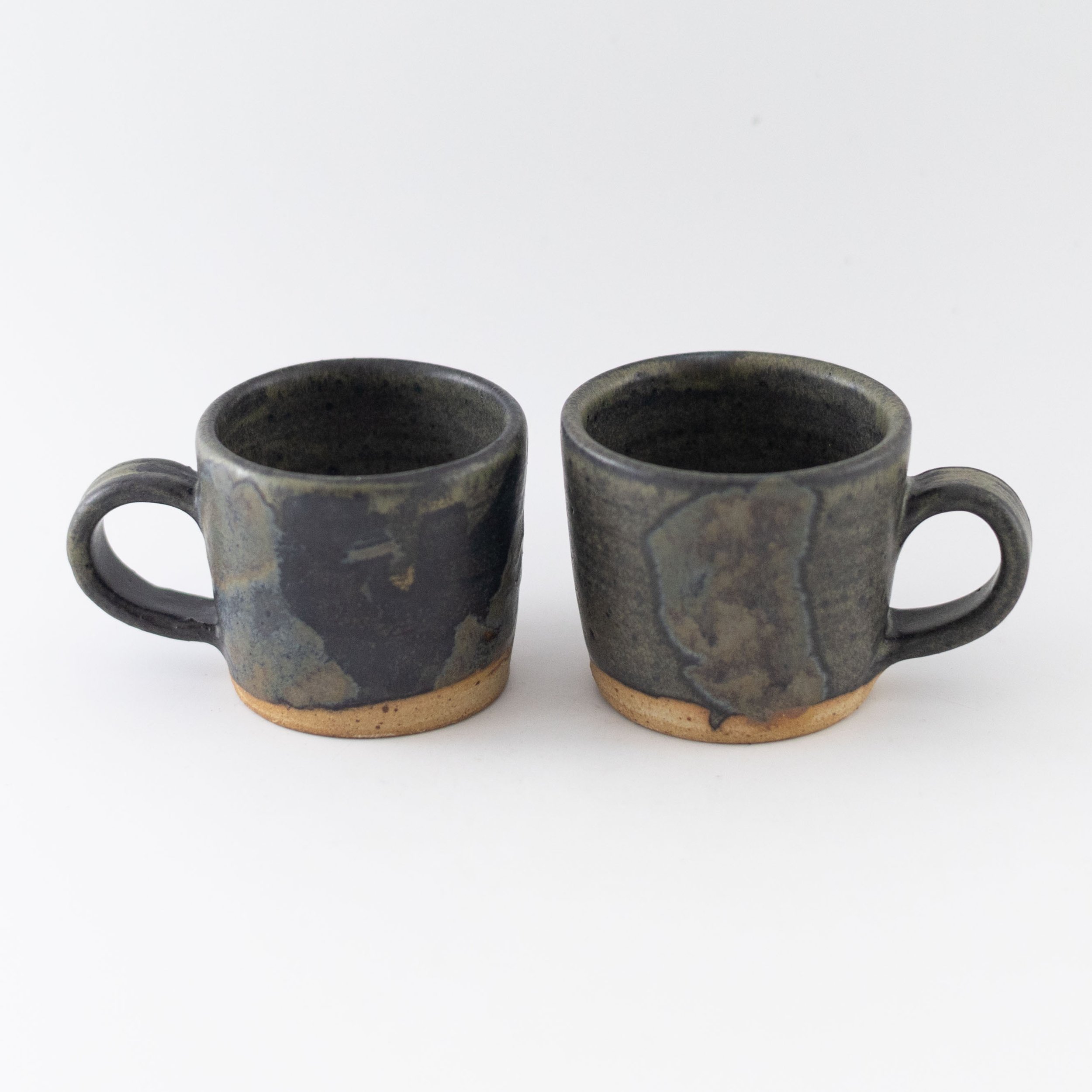 Black Espresso Cup with Oxide Glaze by Rachel Gray
