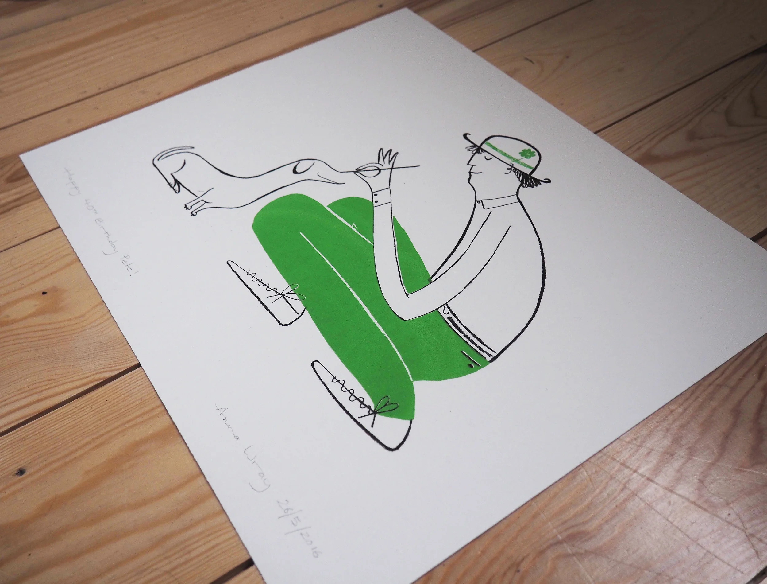 Sausage Dog screen print size - A3 £50 (unframed)