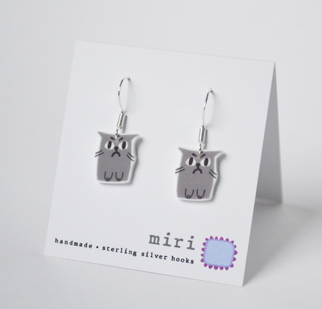 Earrings screenprinted plastic with silver £12