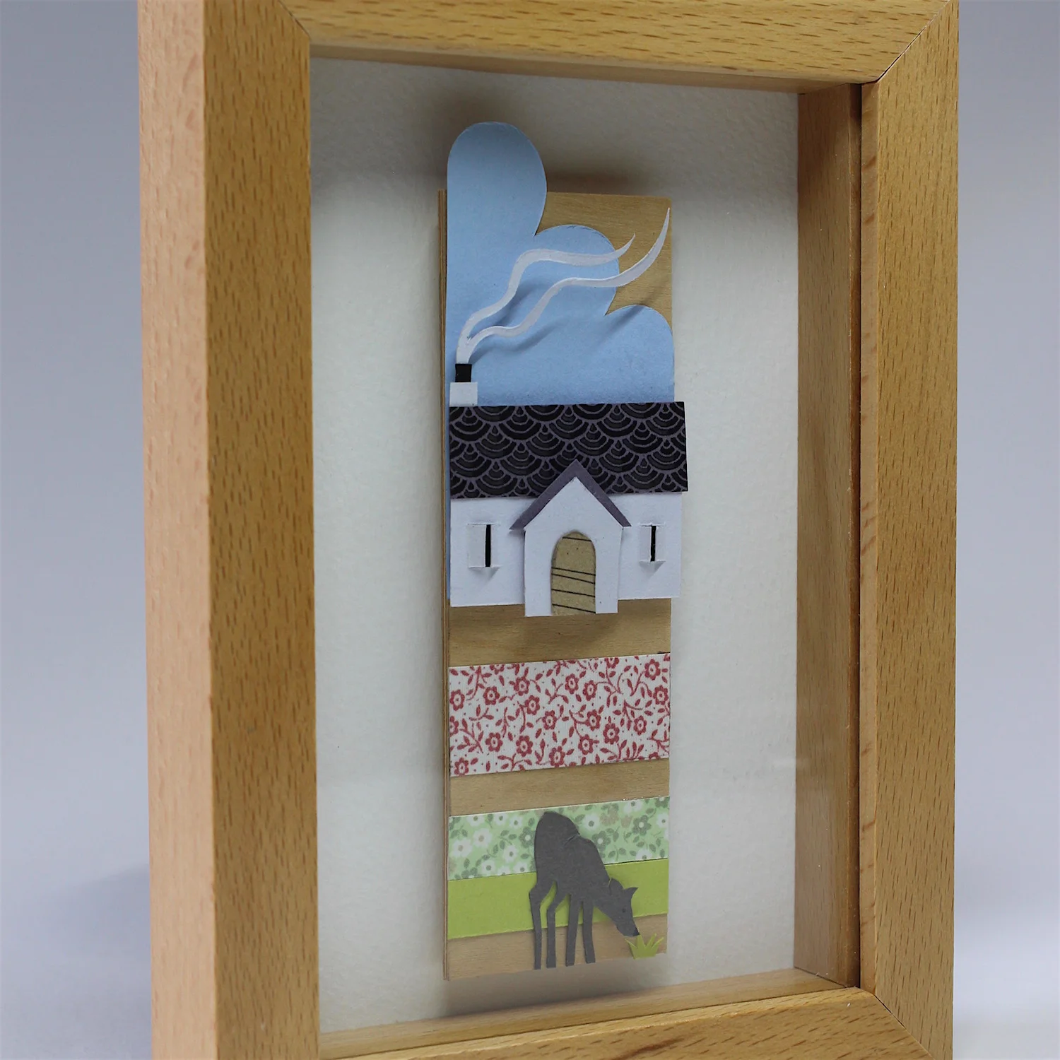 Deer Cottage papercut £66 (framed)