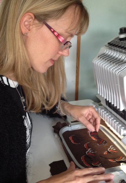 Vikki creating some of her lovely Red Admiral butterflies