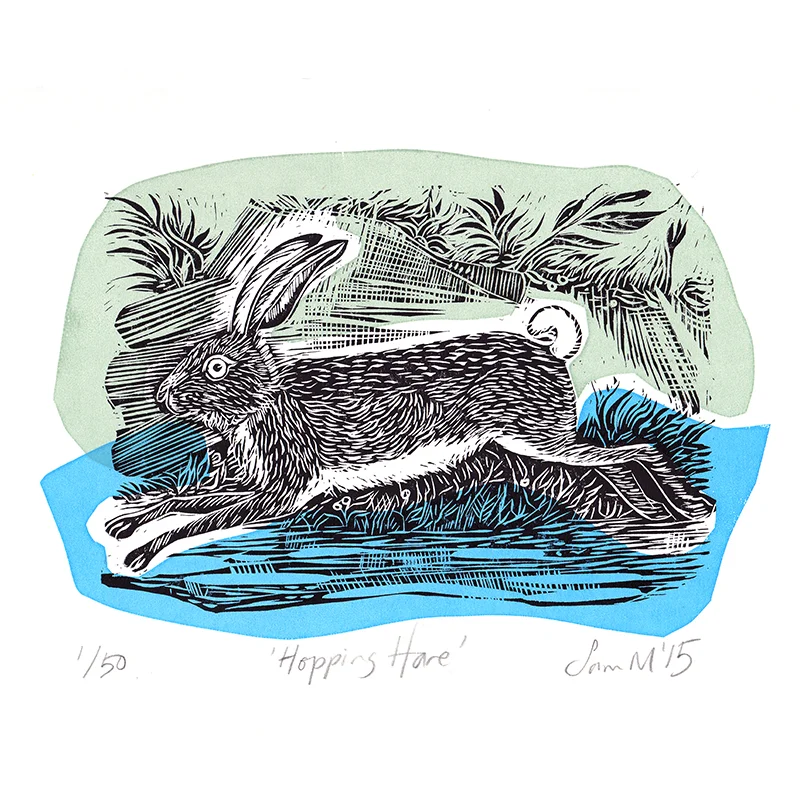 Hopping Hare Linocut £75