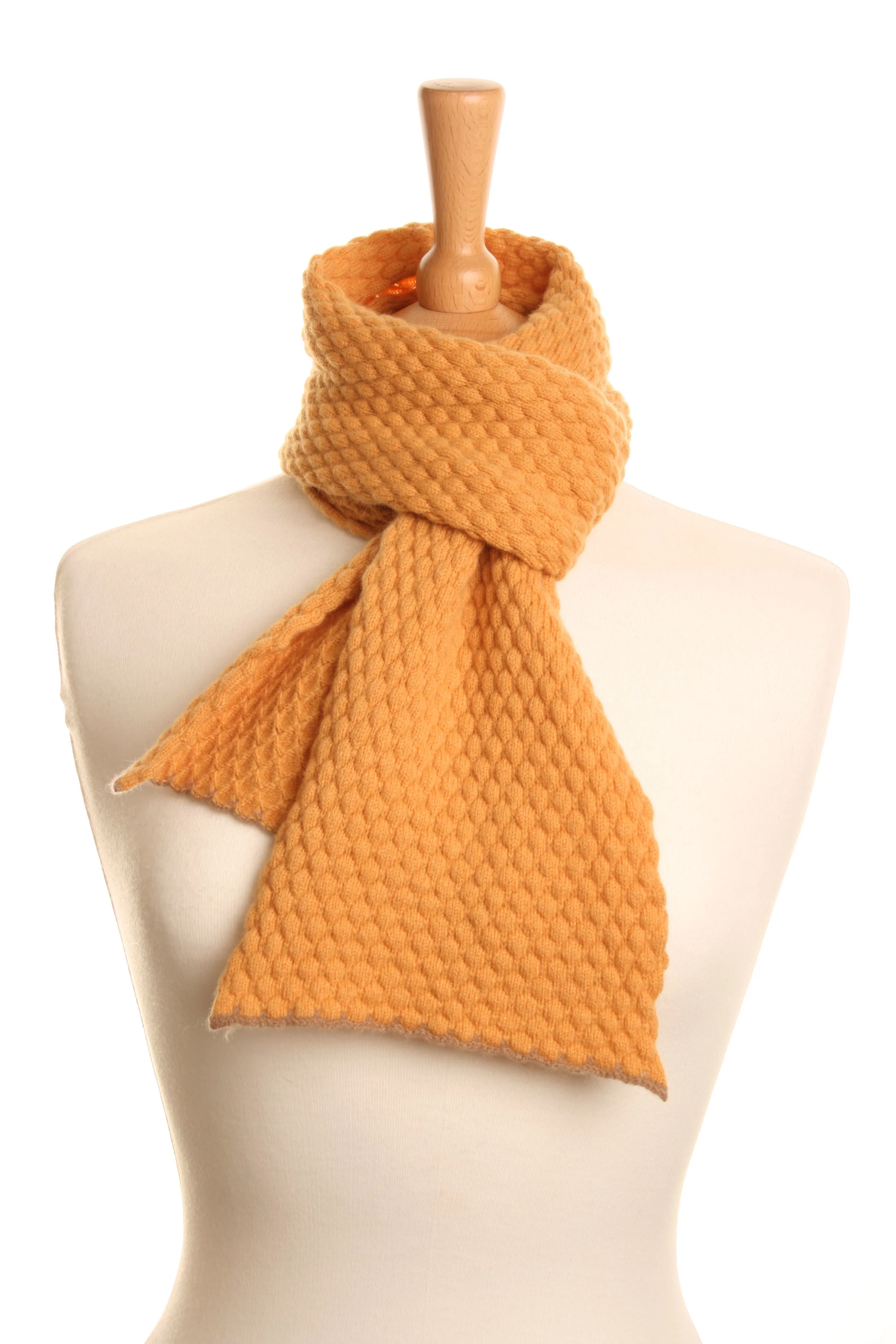 Golden Honeycomb Scarf Knitted Lambswool £50