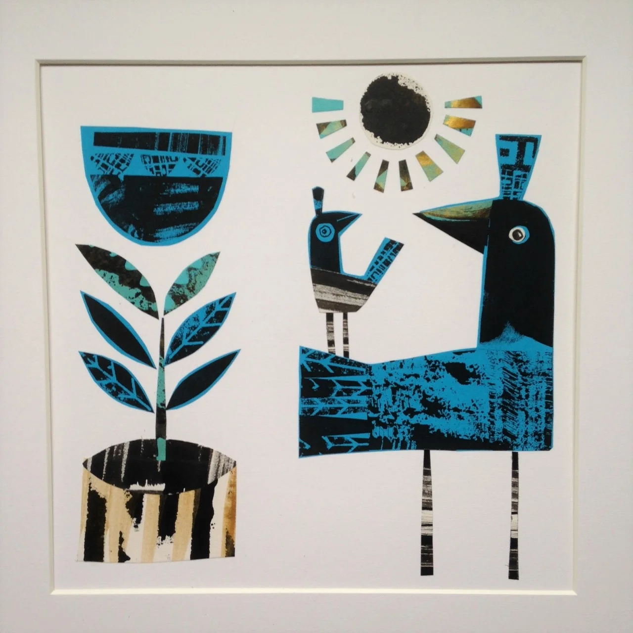 Good Morning collage monoprint 