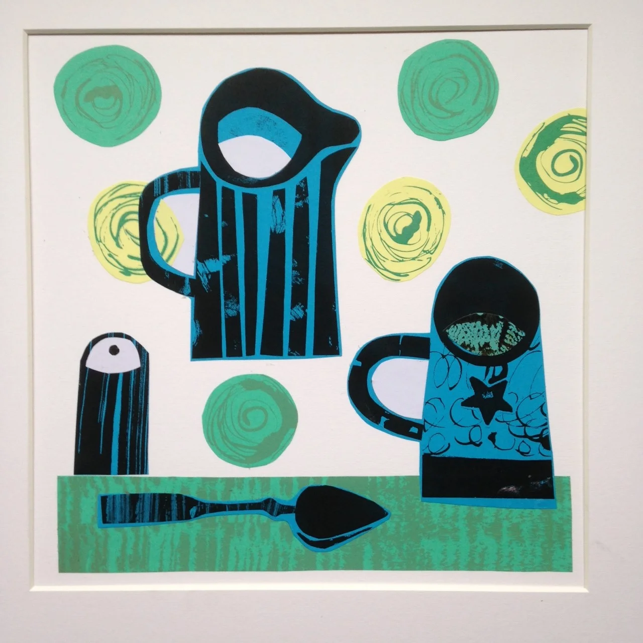 Breakfast collage monoprint 