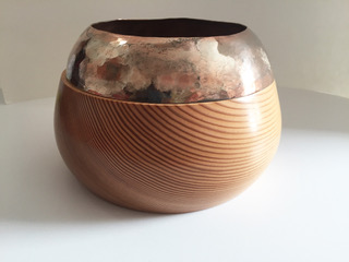 Planter wood & mixed metals £85