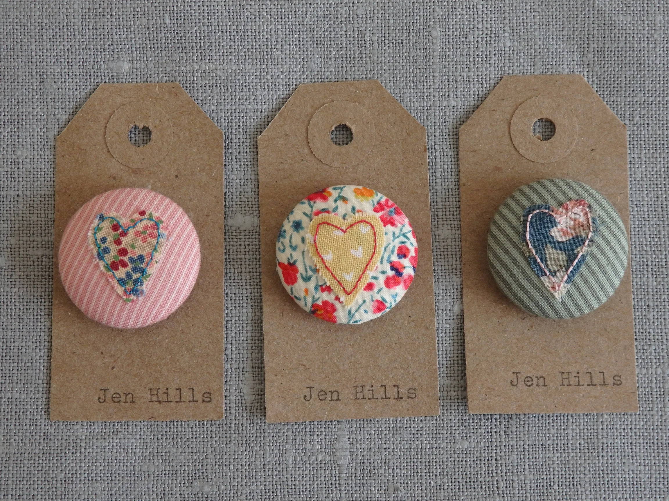 Embroidered brooch sold individually £8