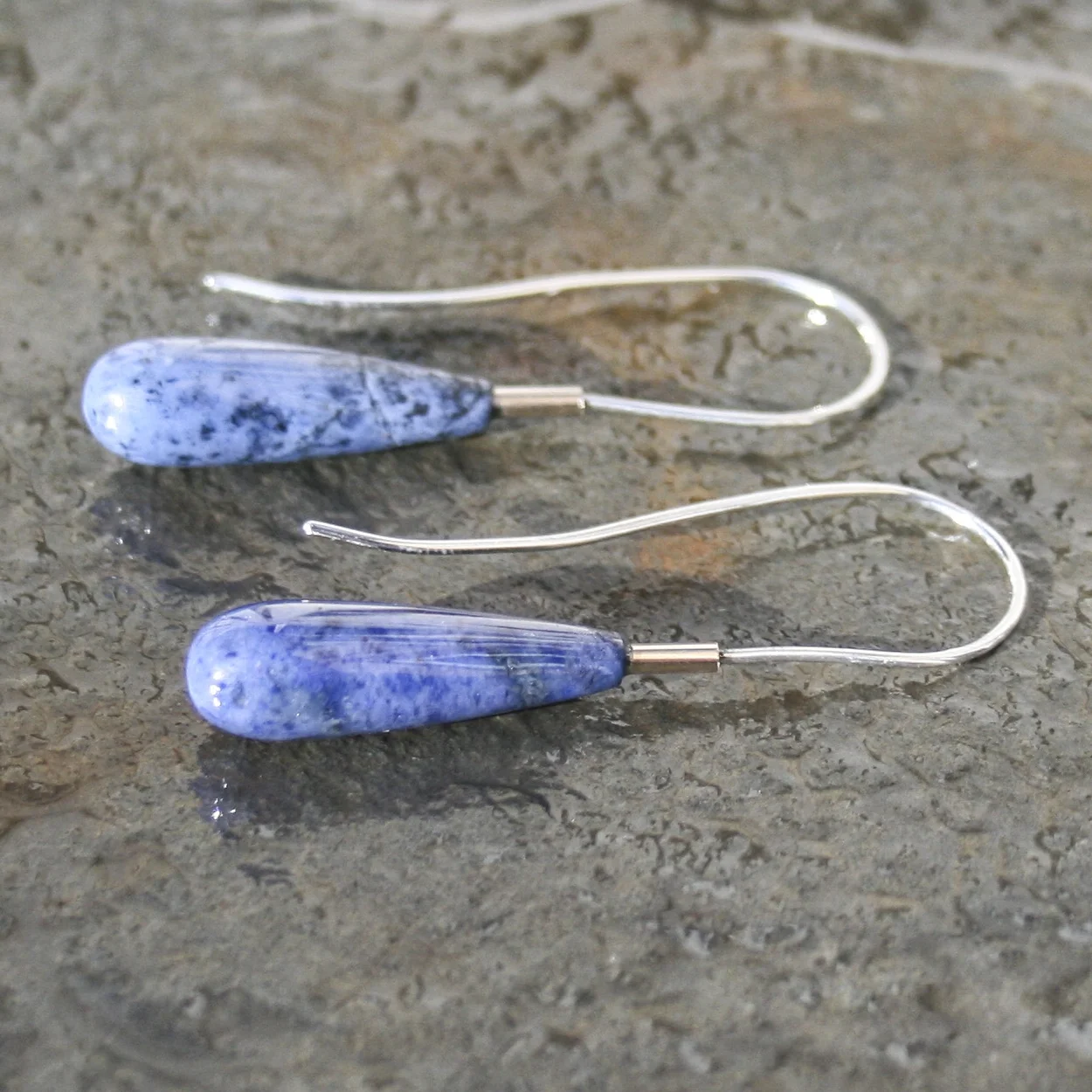 Dumortierite Dewdrop Earrings with 9ct Gold Detail £75