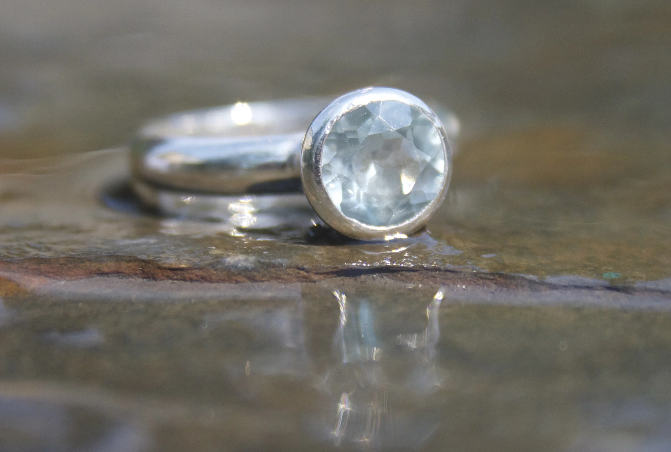 Sky Blue Topaz Faceted Sterling Silver Ring £165