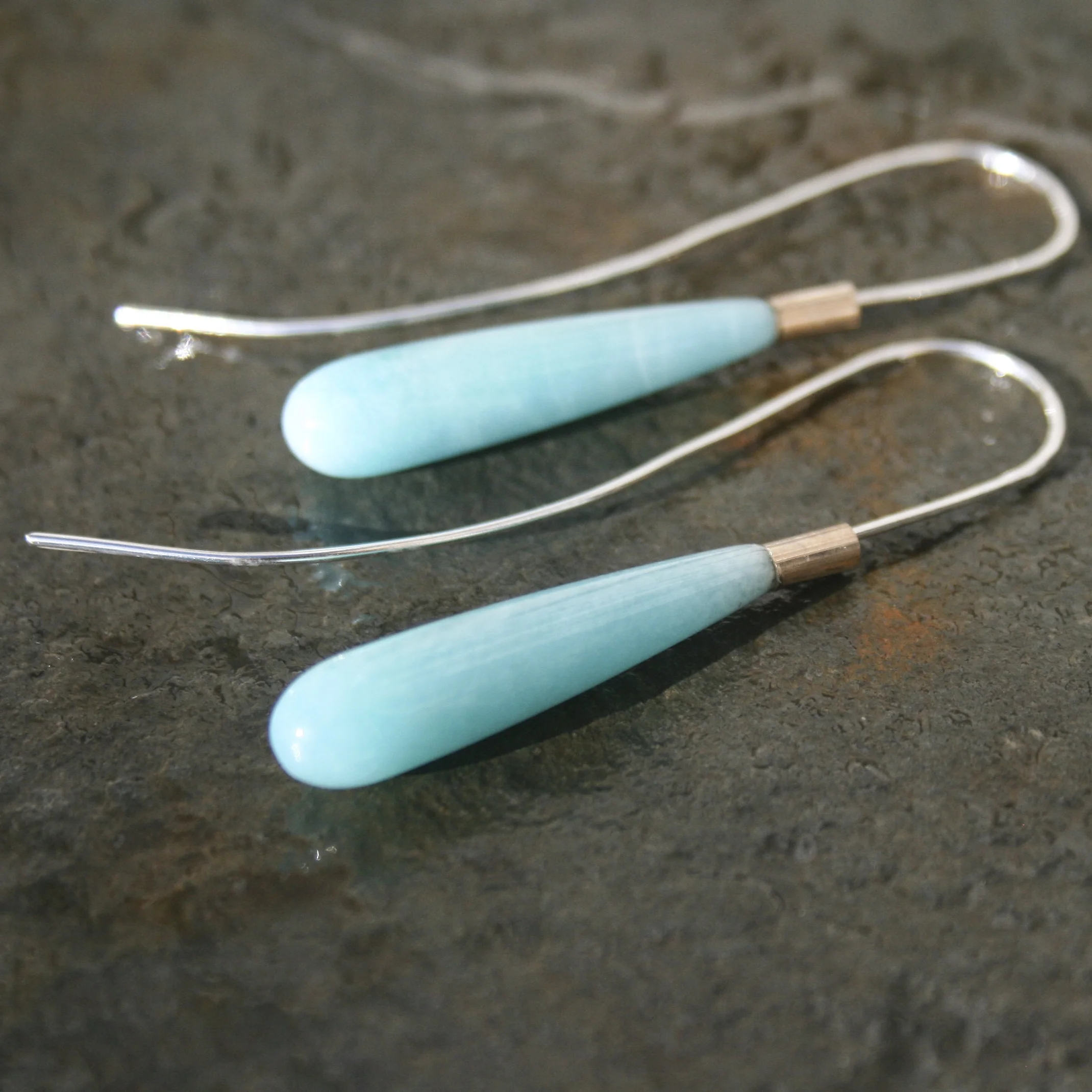 Amazonite Dewdrop Earrings with 9ct Gold Detail £95