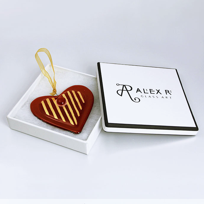 Boxed Glass Hearts glass 8.5 x 8.5 cm £16