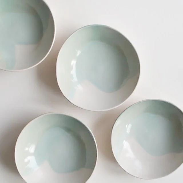 Medium Turquoise Glacier Bowls ceramic 5 x 19 cm approx. £40 each