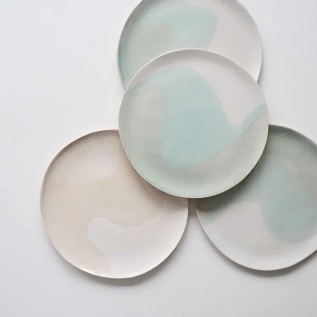 Large Glacier Plates ceramic 3 x 25 cm approx. £48