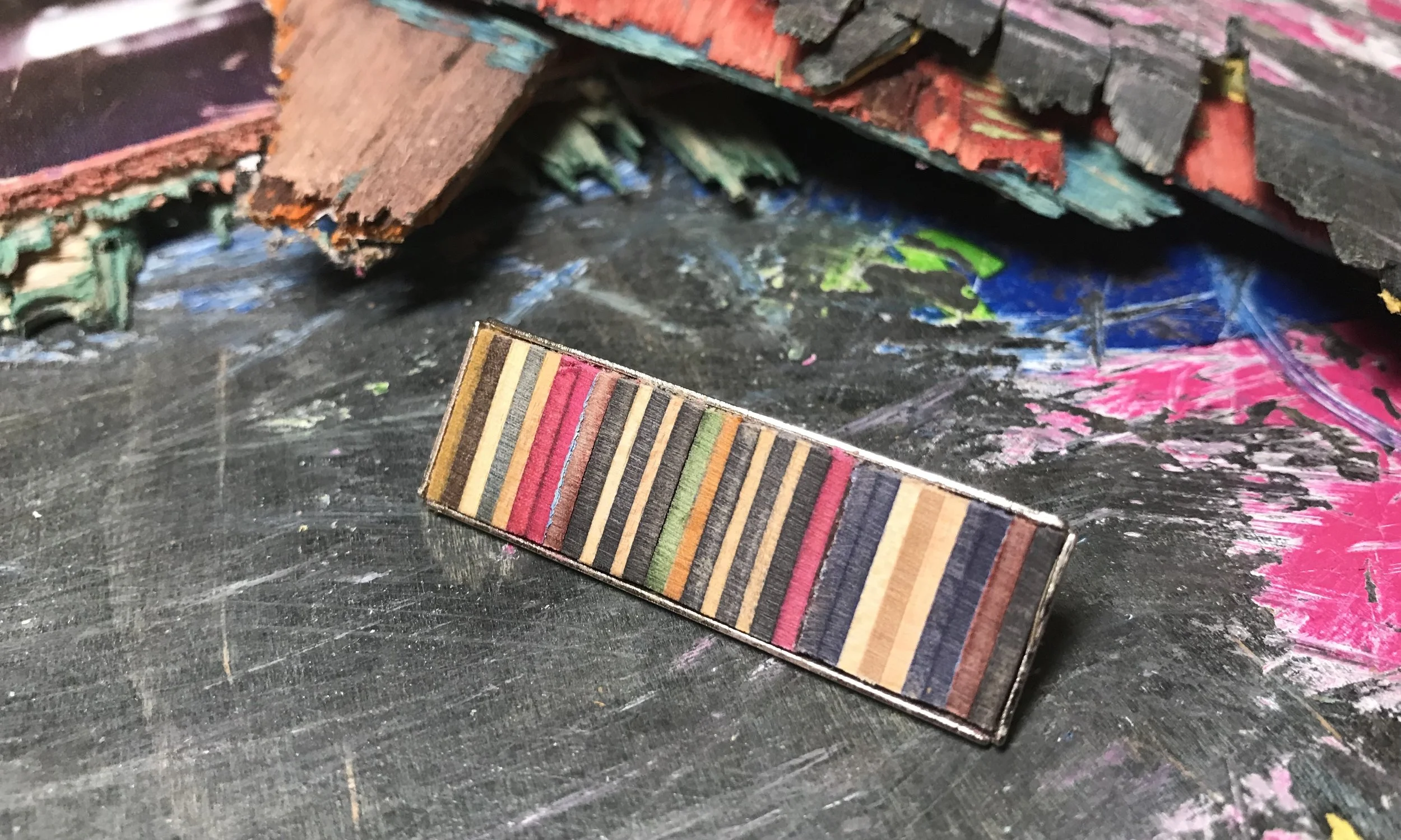 Hair Barrette Recycled Skateboard