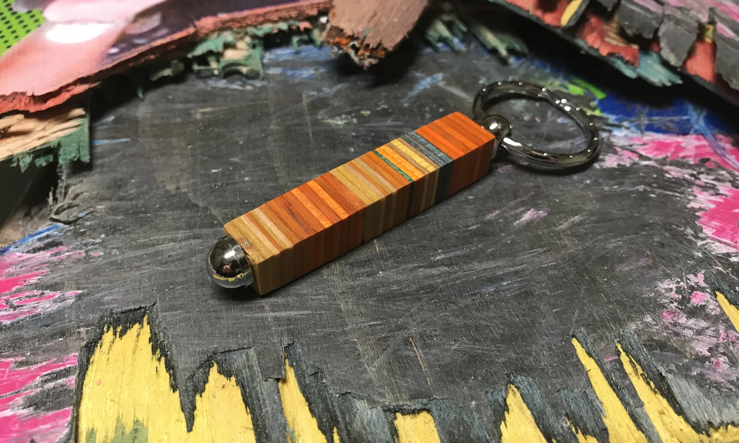 Keyring Recycled Skateboard and chrome £15
