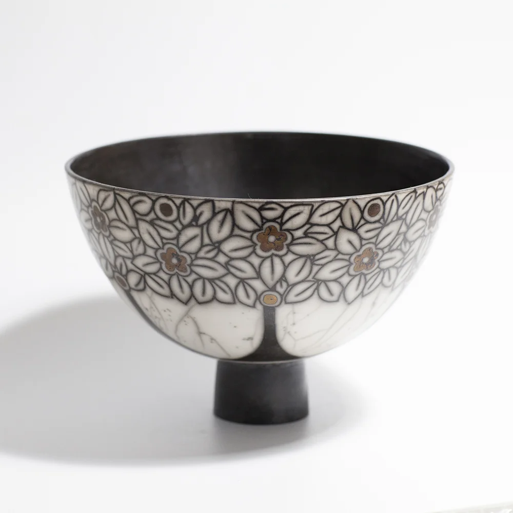 Large Bowl raku ceramic 13 x 19.5 cm £120