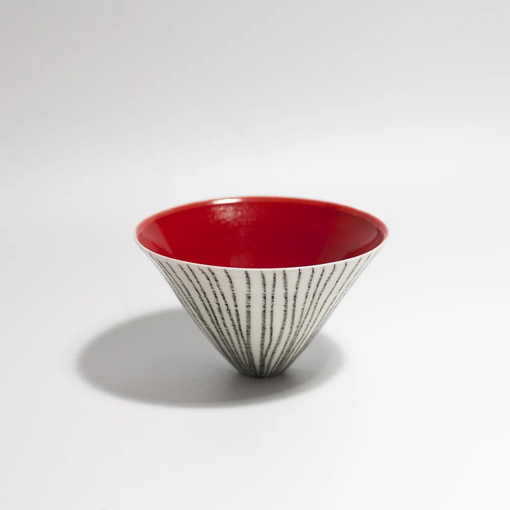 Monochrome Bowl: Red Interior Ceramic 7 x 12 x 12cm £80