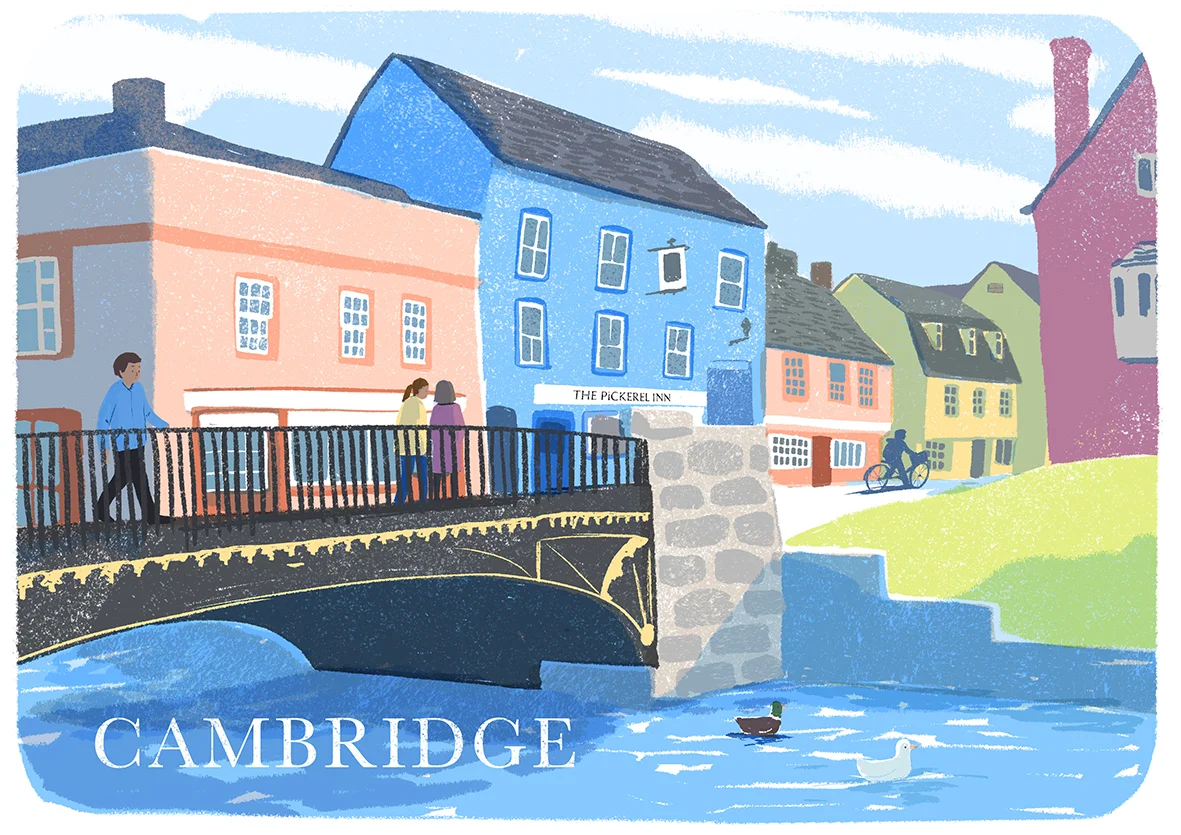 Magdalene Bridge Postcard by Carolina Rabei