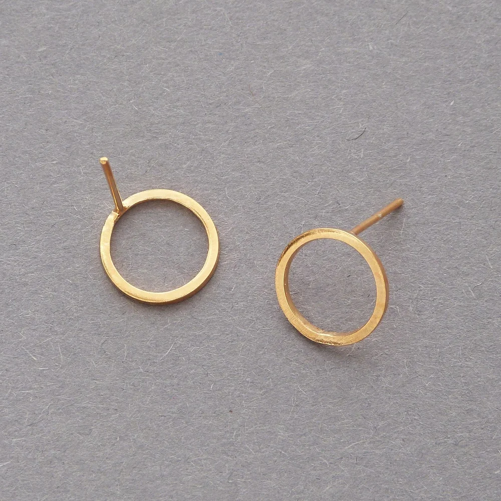 Circle Stud Earrings 23.7ct gold plated sterling silver 1 cm approx £60