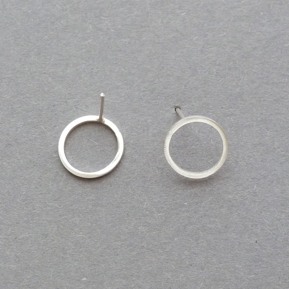 Circle Stud Earrings sterling silver 1 cm approx £45