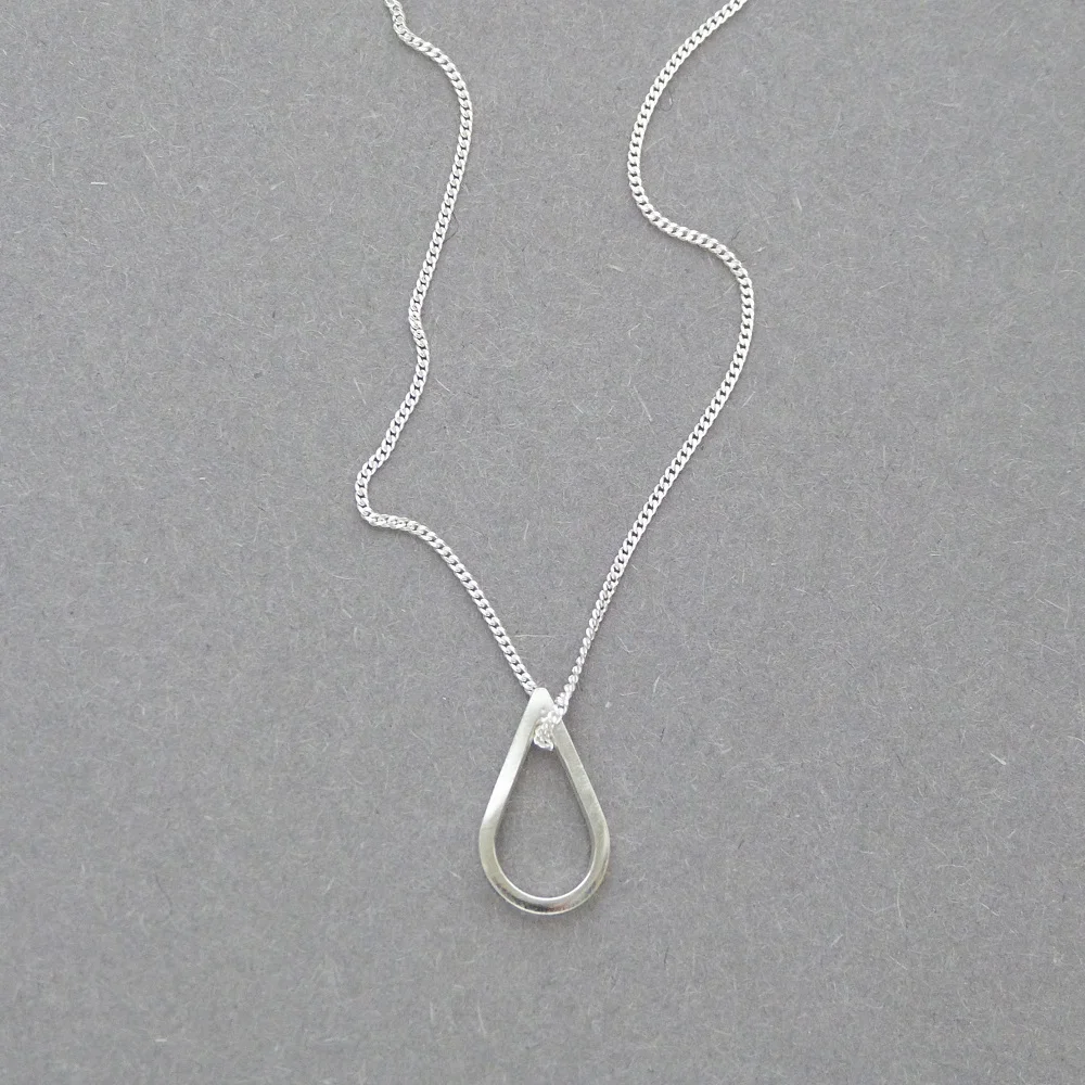 Small Teardrop Necklace sterling silver 1 x 1.5 cm £35