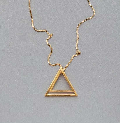 Double Triangle Necklace 23.7ct gold plated sterling silver 2 cm £75