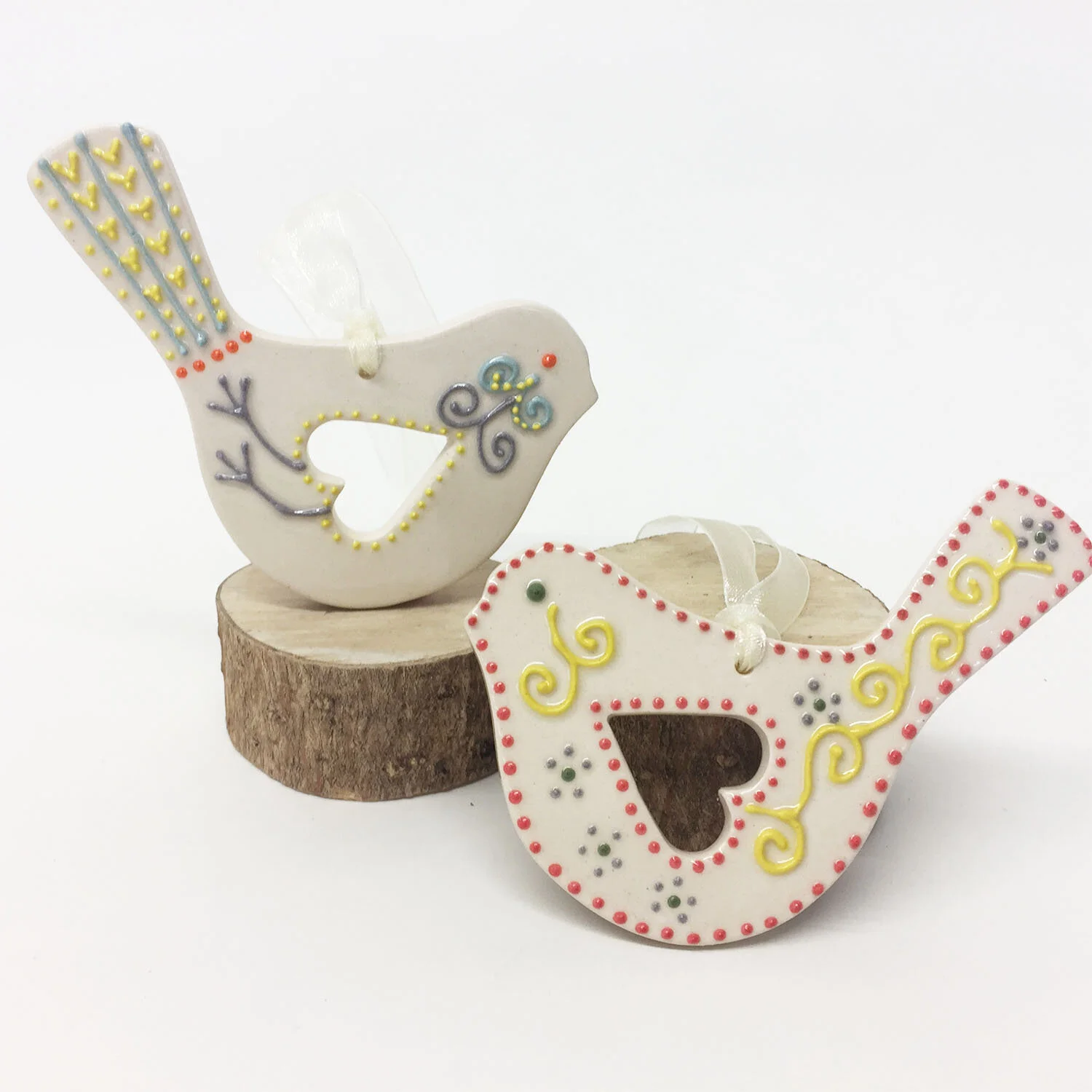 Folk Art Bird ceramic 10 x 7 cm £9 each