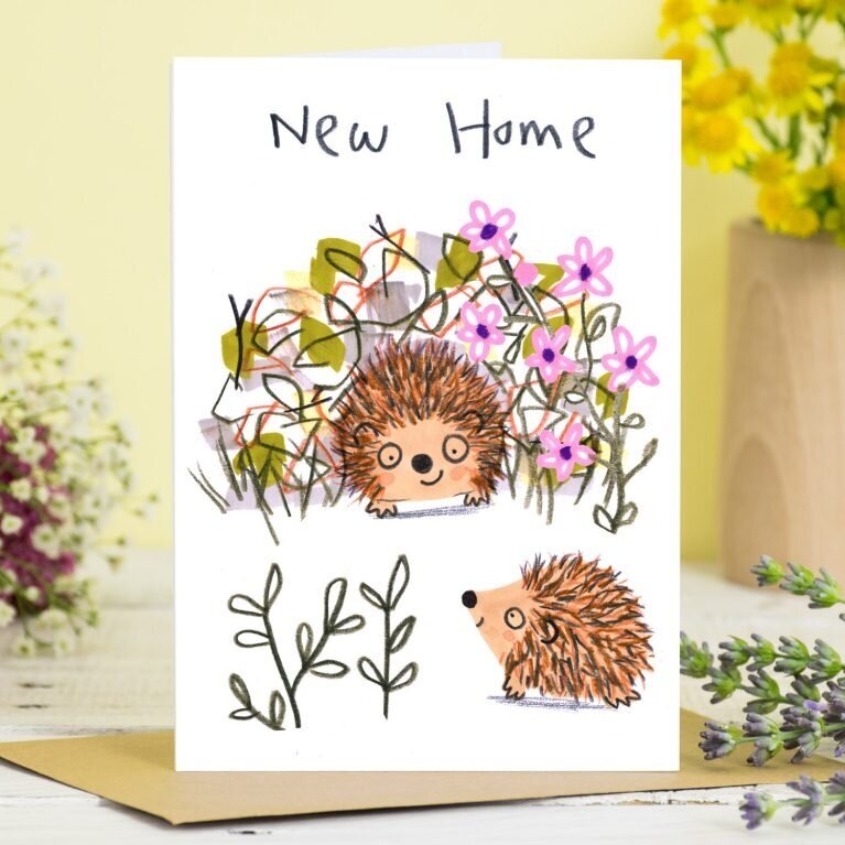 New Home Hedgehogs Card by Jo Clark