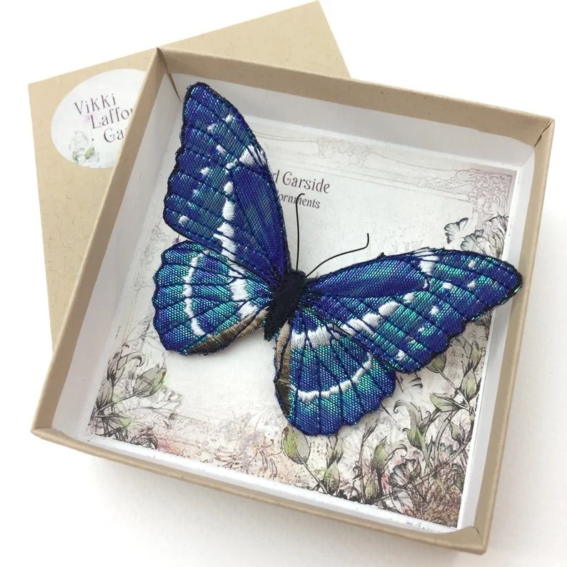 Blue Morpho Butterfly Brooch by Vikki Lafford