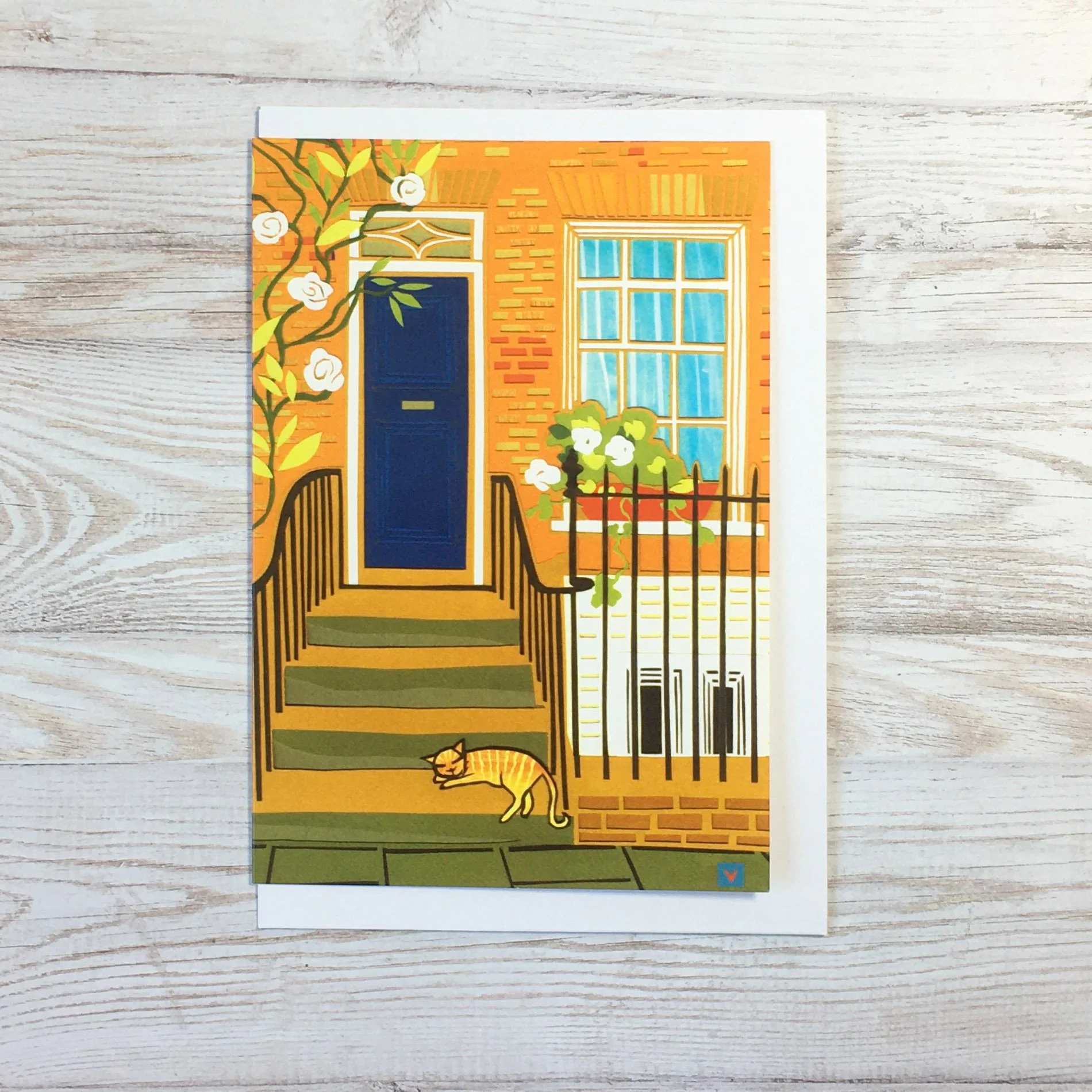Marmalade Cat on the Doorstep by Vanessa Stone
