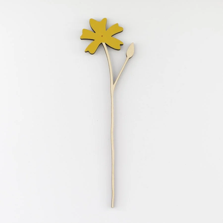 Large Mustard Cornflower Stem by Anna Wiscombe