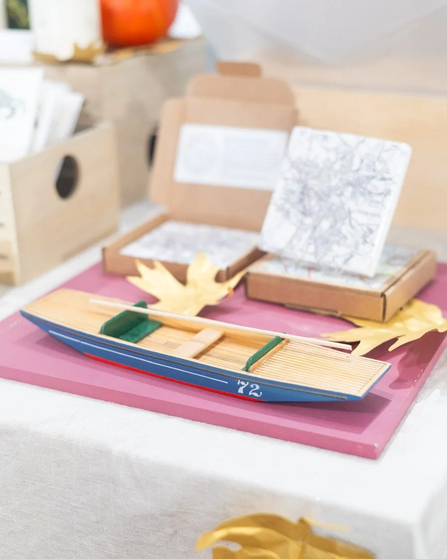 Lots of people who come to cambridge contemporary crafts have just been punting and are so excited to see Edward Smith's wooden punts! 

Edward first began making model boats thirty years ago as toys for his three young children. Since then the model