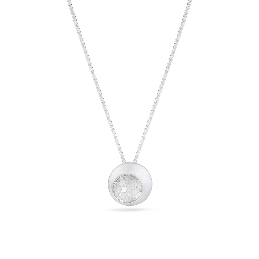 Tiny Satin Etch Pendant by Hannah Souter