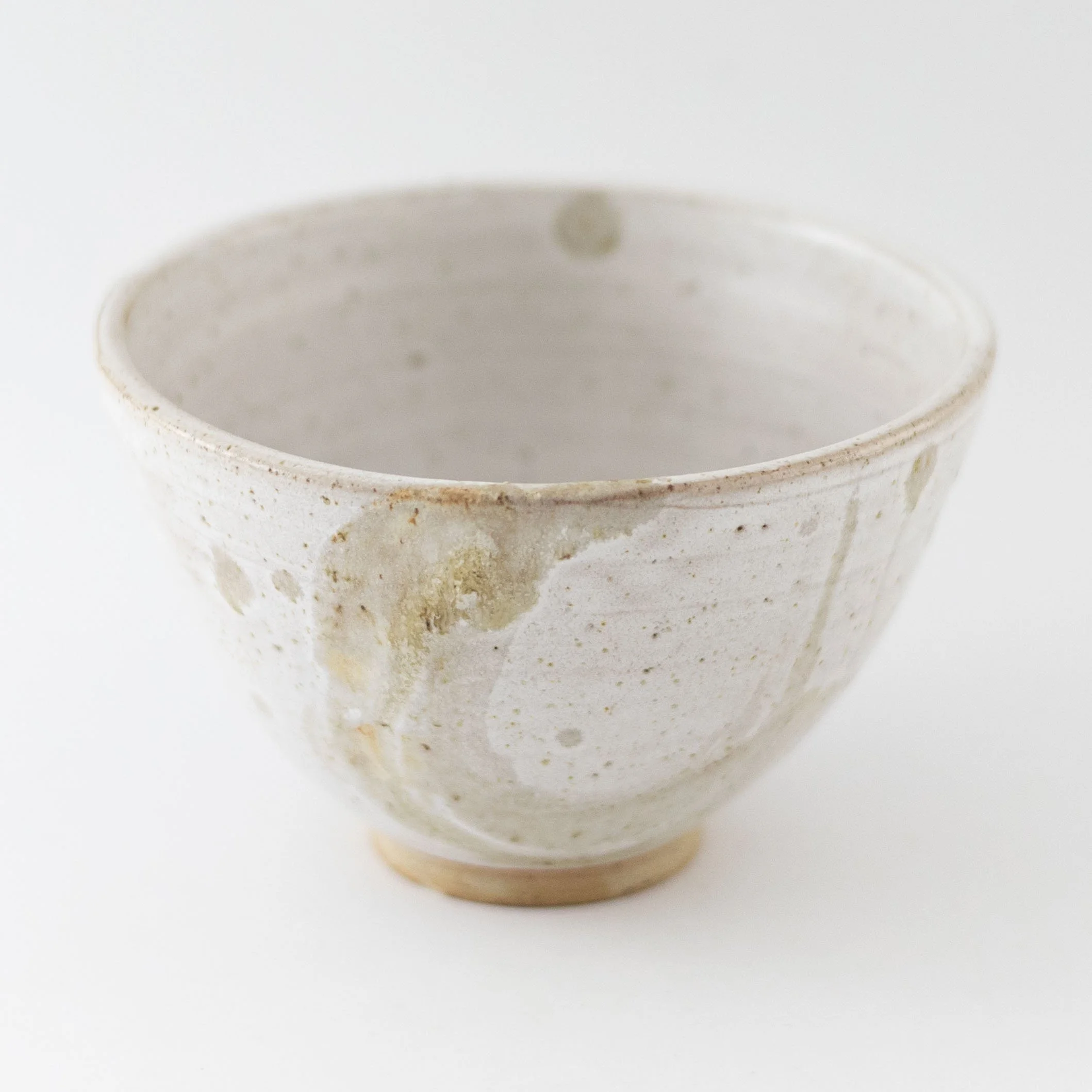 Footed Bowl with Dolomite and Wood Ash Glaze by Rachel Gray